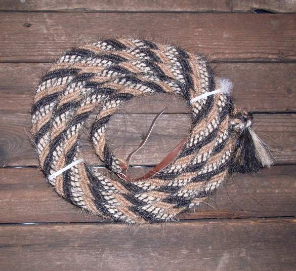 5/8" 6 Strand Horse Hair Mecate Buckskin, Chestnut