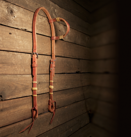 Herman Oaks Single Ear with Rawhide Knots Headstall 1